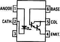 4N33 Optokobler - 1 kanal, 30V (DIP6)