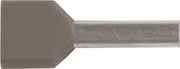 Isoleret ABIKO TWIN-terminalrør KA2,5-10ETT2 2x2,5mm2 L10 Grå