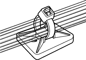 Selvklæbende holder t. kabelstrips - 19x19mm, Sort (1 stk.)