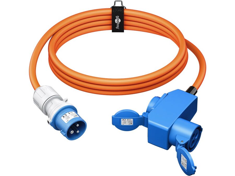 CEE adapterkabel - 3P han til 3P hun + 1 x Jord (5m)