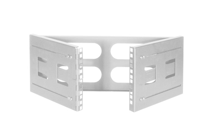 19" væg-beslag - 4U, D236-400mm, Lys grå