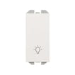 Simon 270 smal trykkontakt med lys - lys symbol 10A 230V mat hvid