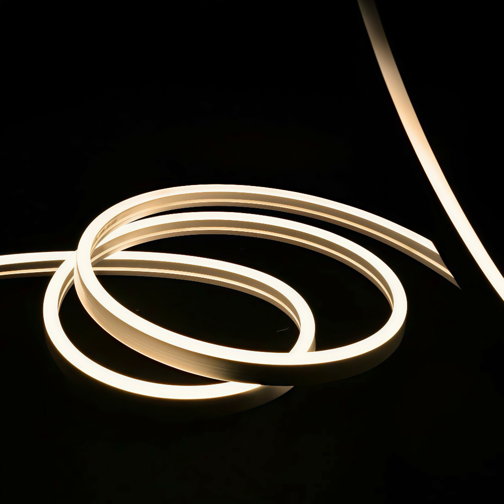 Varm Hvid 8x16 CLIP-ON Neon Flex LED Strip - 8,5W pr. meter, IP67, 24V