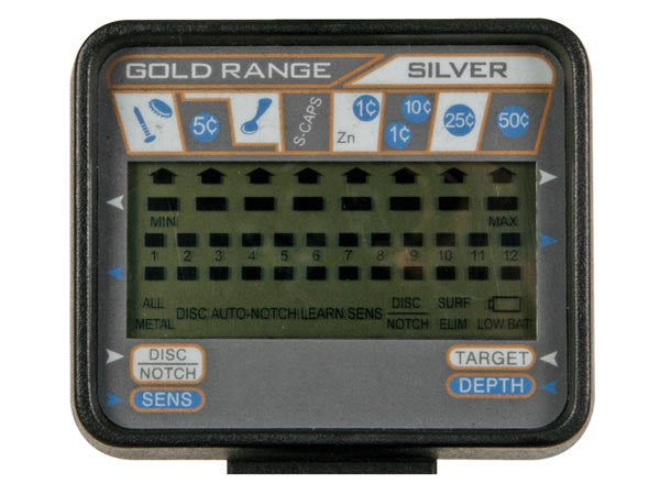Prof. metaldetektor m. pinpointer og LCD display