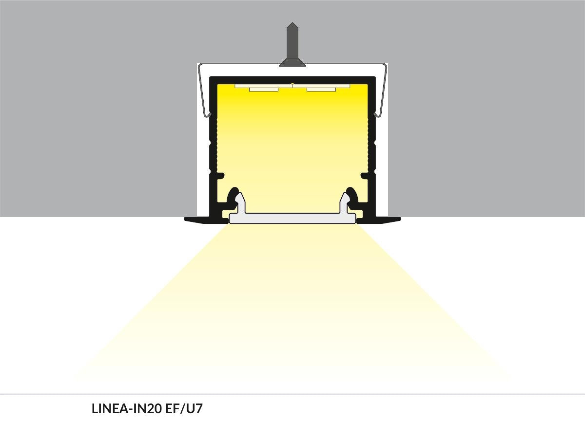 DIOFLEX Hvid alu profil LINEA-IN20 F/U7 2m