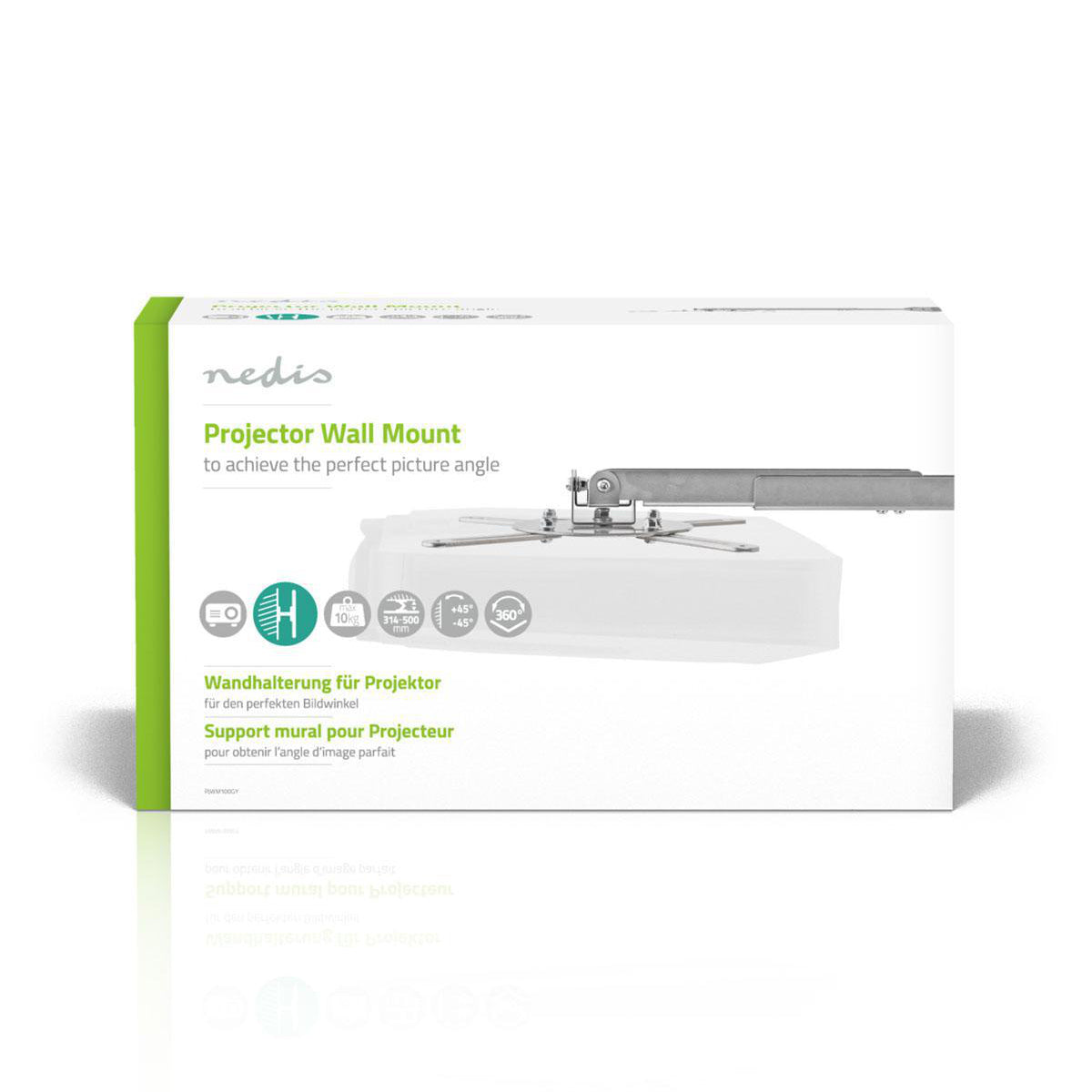 Projektor Beslag - Fuldt bevægeligt (væg/loft) 10 kg, Silver