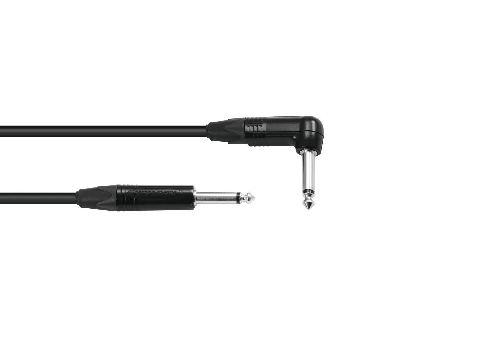 Prof. guitarkabel - 6,3mm JACK han/han (1x 90°) Neutrik (6m)