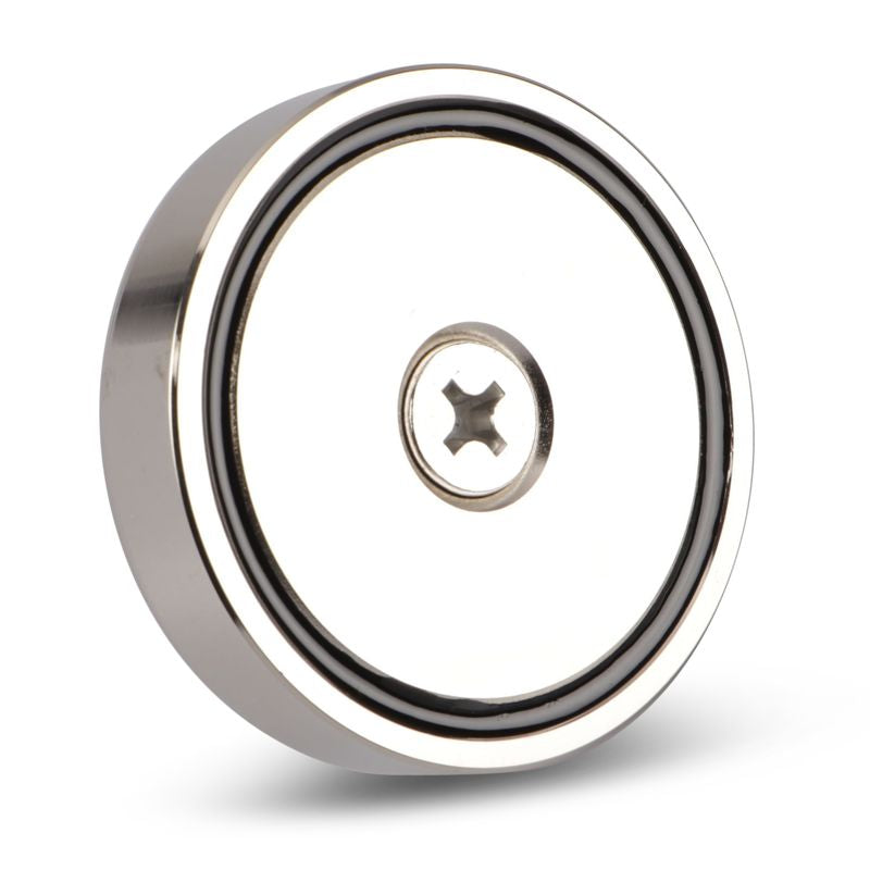 Magnet m. øjering, neodynium - Ø80mm (holder 250kg)