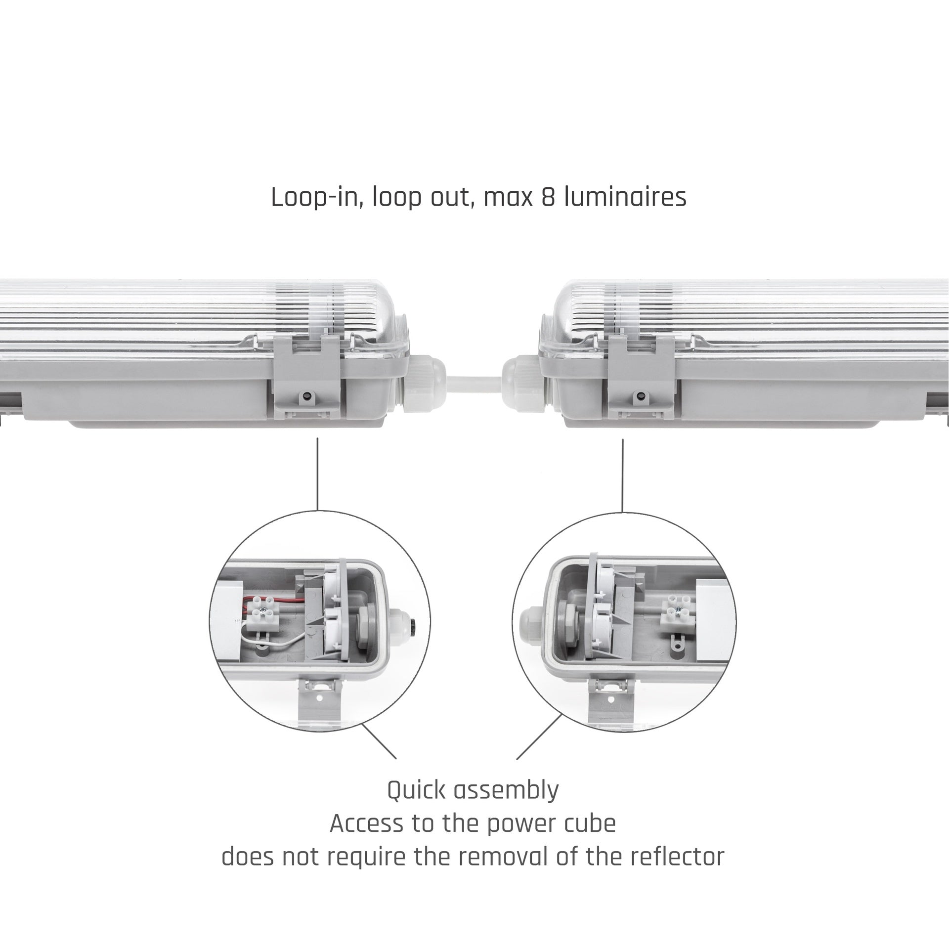 Limea LED armatur for LED rør 2x120cm IP65