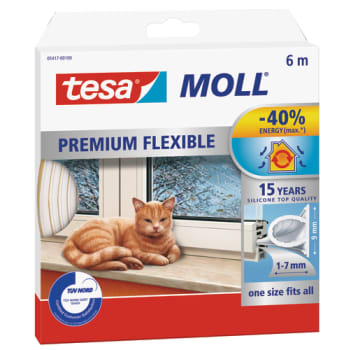 tesamoll® silikonetætningsliste O-profil 6mx8,5mmx9mm hvid