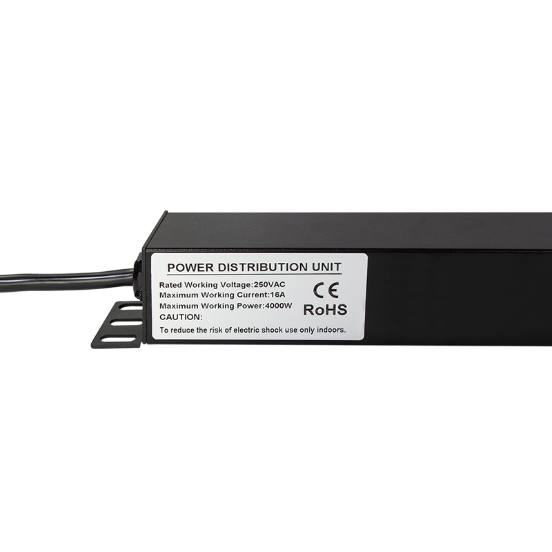 19" El-rackpanel - 8 x C13 (IEC320) hun, Sort (2m)