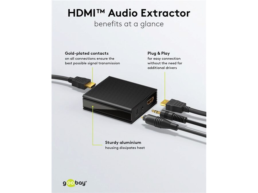 HDMI audio extractor - 2.0-/5.1-kan., ARC, S/PDIF/3.5mm