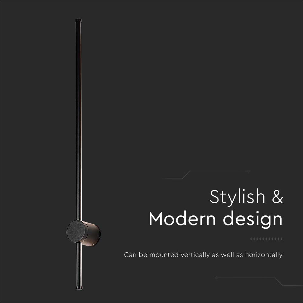 12W LED Væglampe i Sort med 3000K Lysfarve og IP65 Beskyttelse - Ideel til Udendørs Brug