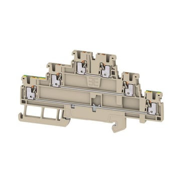 Multi-tier modular terminal, PUSH IN, dark beige, 1.5 mm2, 500 V, Number of connections: 6, Number o