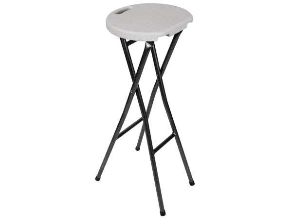 Klapbarstol - Sort stål, Hvid plast