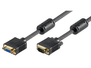 Monitorforlængerkabel - Full HD SVGA, han/hun, Sort (3m)