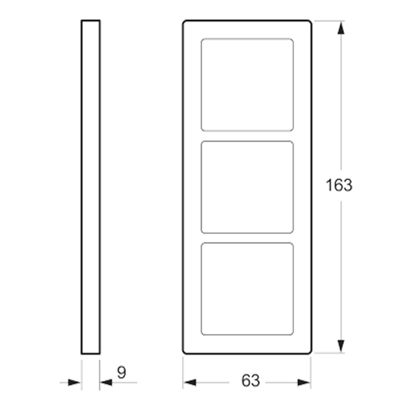 LK Fuga ramme BASE 63 3x1m - hvid