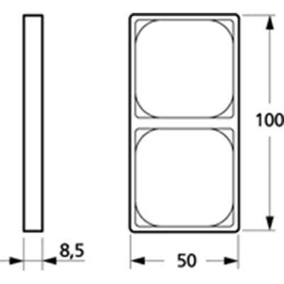 LK Fuga ramme Baseline 50 2m lodret - stålmetallic