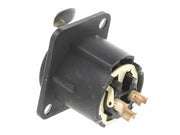 XLR bøsning - 3pol hun til kabinetmont. Sort