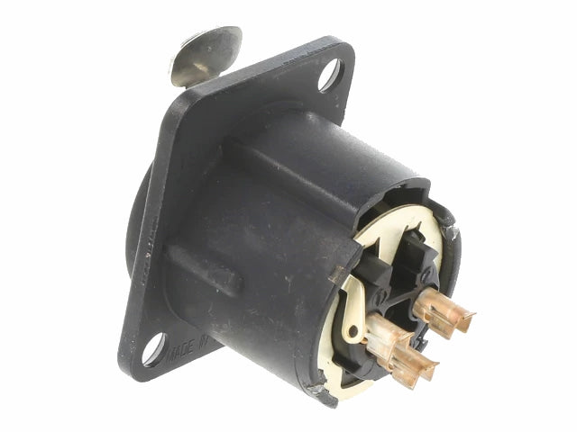 XLR bøsning - 3pol hun til kabinetmont. Sort