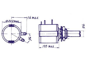 10 turn potmeter - 10kOhm, cermet, 2W (6mm aksel)