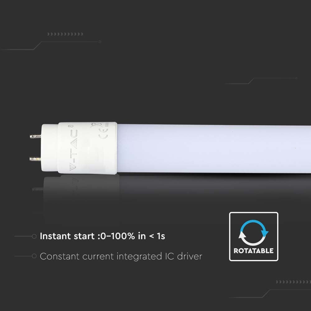 20W LED Rør 150cm G13 - T8, Plastik, 6500K, Ikke Roterbar.