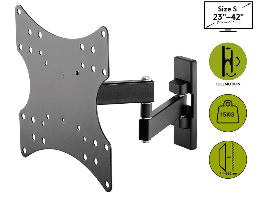 TV vægbeslag - 23-42" -10°/+3° vipbar, ±90° drejbar, armled