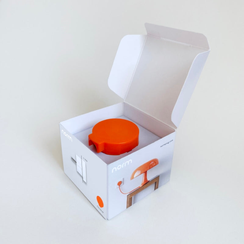 NORM flad stikprop, orange - Schuko