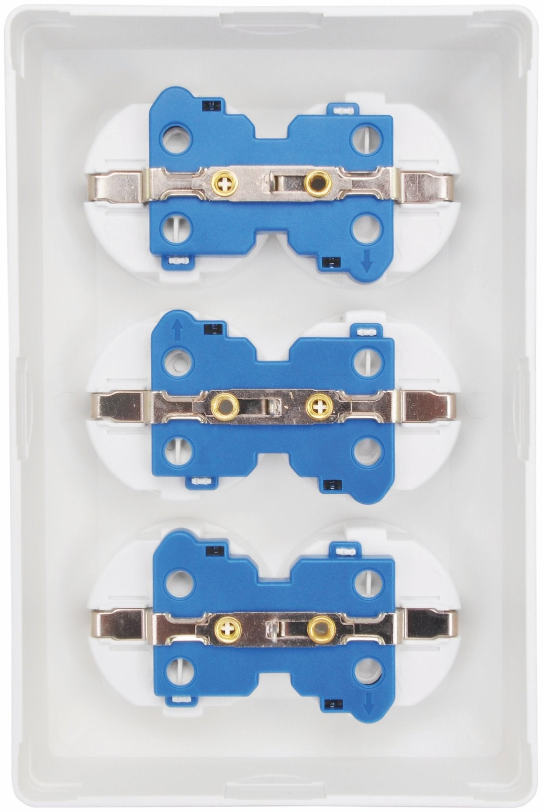 Stikkontakt schuko med 6 udtag i hvid