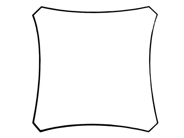 Kvadratisk solsejl - 3,6 x 3,6m CREMEHVID