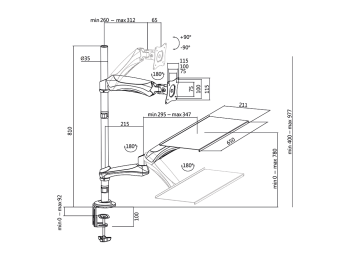 Monitor og tastatur bordbeslag - 13-27"