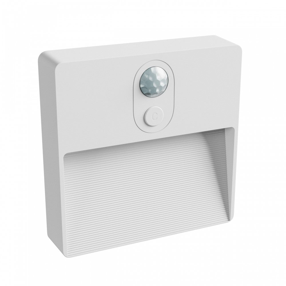 Lumina Pop lampe - 2-pak med RGBW+dim, PIR sensor, 500mAh batteri, USB-C opladning - hvid, 78x80x22