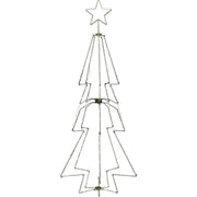Konstsmide Metal-juletræ med Top-stjerne 210 cm 145 LED mørkegrøn