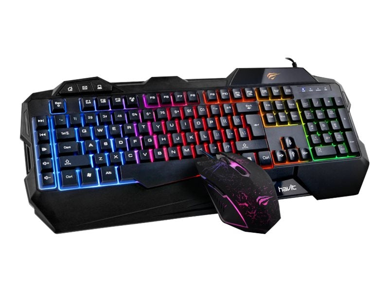 Havit HV-KB558CM Tastatur og mus-sæt Membran Regnbue Kabling Nordisk