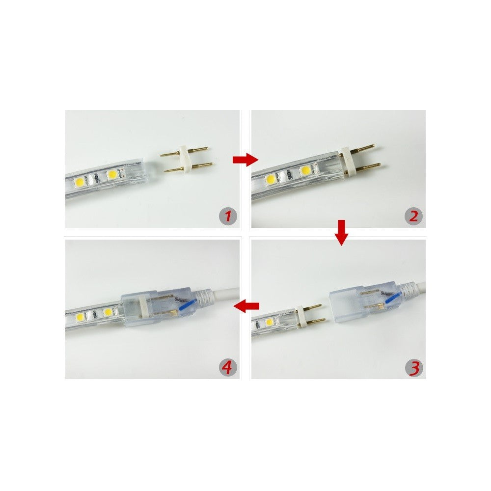 5 m. Vandtæt LED Strip (Type Q) - 230V, IP67, 60 LED, 6W pr. meter