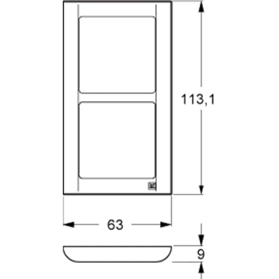 LK Fuga ramme SOFT 63 2x1m lodret - hvid