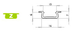 Alu. LED profil - Type Z, Hvidlakeret (1m)