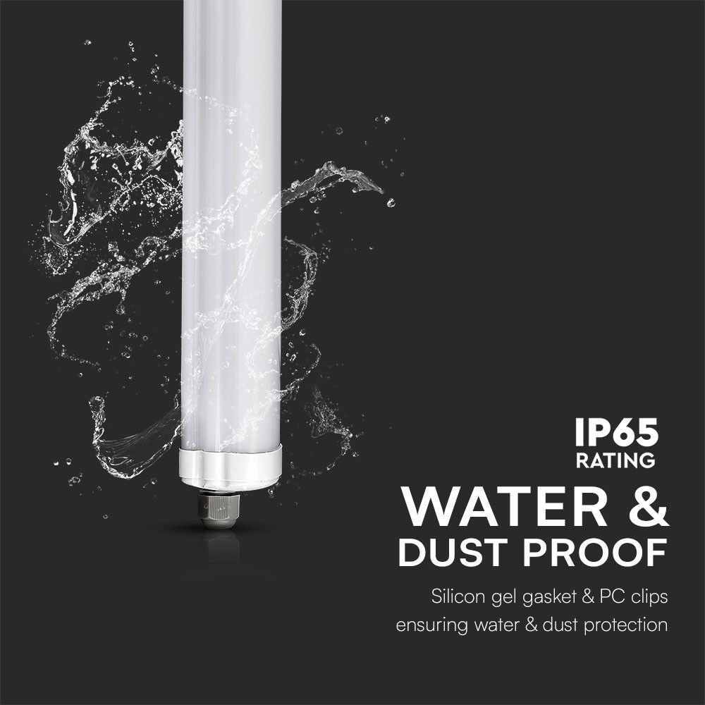 V-Tac vandtæt 36W LED armatur - 120 cm, 120lm/W, Samsung LED chip, IP65, 230V