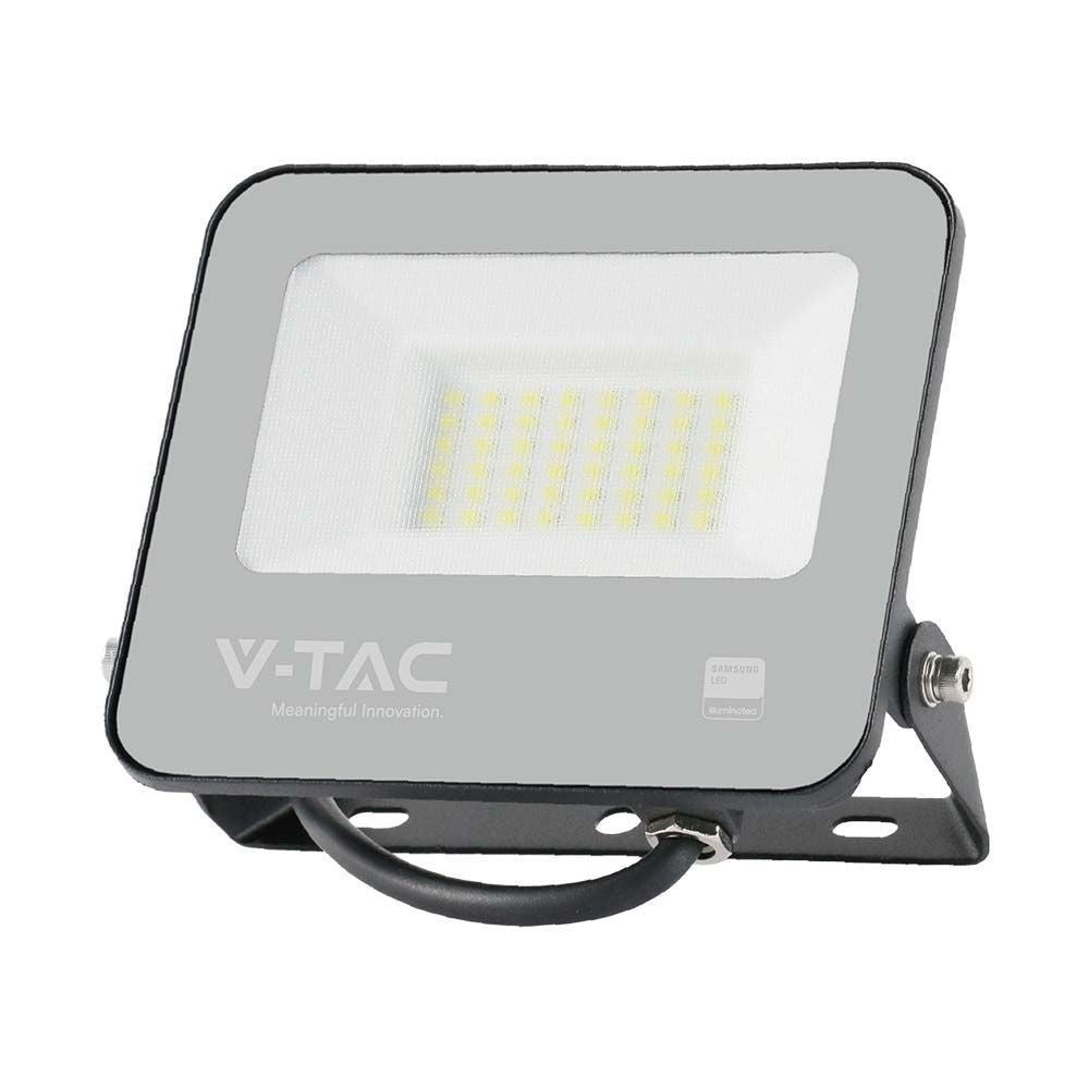 V-Tac 30W LED projektør, 135lm/W - Samsung LED chip, udendørs arbejdslampe, 1m ledning, IP65