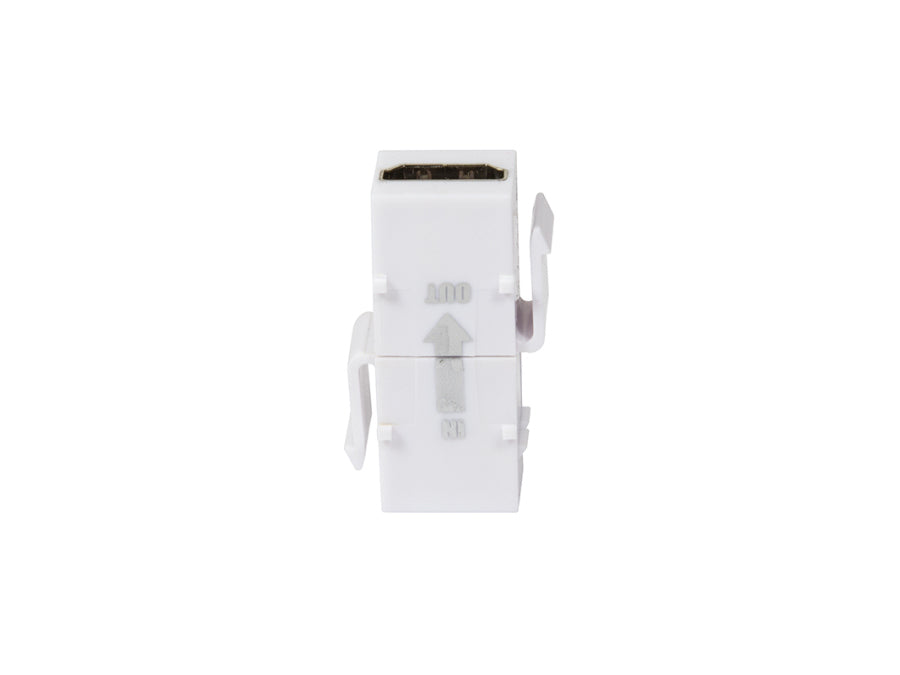 Keystone HDMI stik - 2 x HDMI hun, m. repeater, Hvid