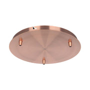Ståltop med rød kobber finish og 3 huller - 300x25 mm