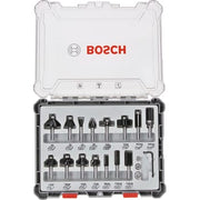Bosch fræserjern, sæt med 15 stk. ass. str.