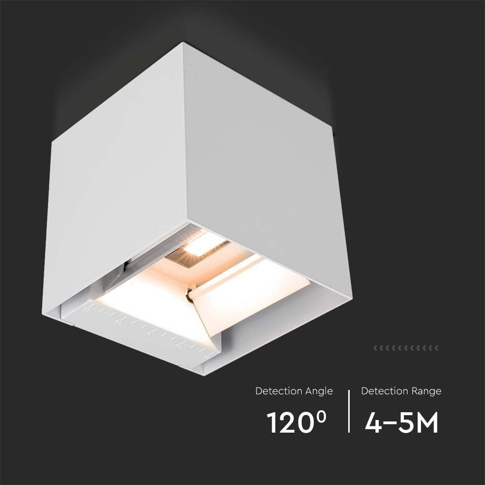 V-Tac 3W Solcelle væglampe LED - Hvid, sensor, IP65 - Effekt: 9W, 860lm, vejr- og vandtæt (IP65)