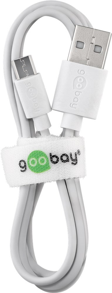 USB 2.0 lyn-ladekabel A han > micro B han (2,5A) Hvid (1m)