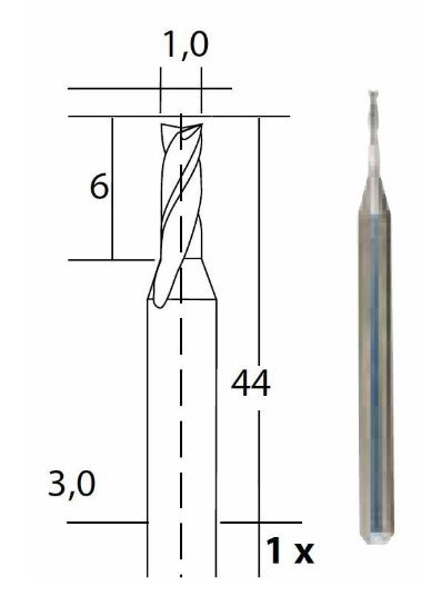 Hårdmetal multifræser - 1mm