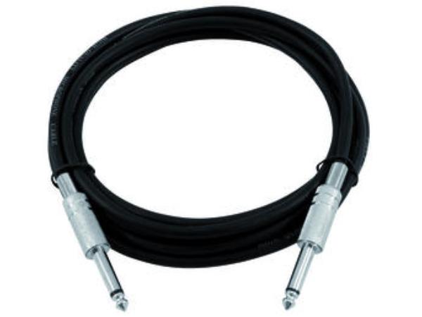 Prof. audiokabel - 2 x 6,35mm mono JACK han, Sort (6m)