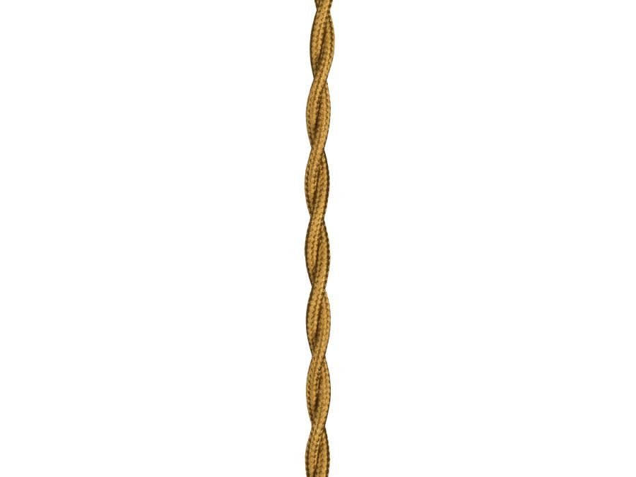 Stofledning - 2 x 0,75mm², Snoet, Metallisk GULD (3m)
