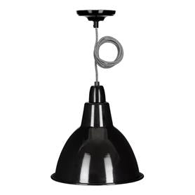 Pendant Lampeskærm - E27, Sort Emalje (1,5m ledn.)
