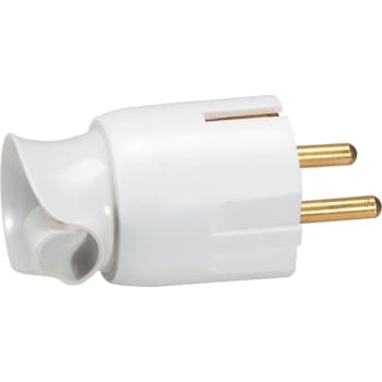 Stikprop Schuko M/J, plast, hvid, med 360° roterende hoved