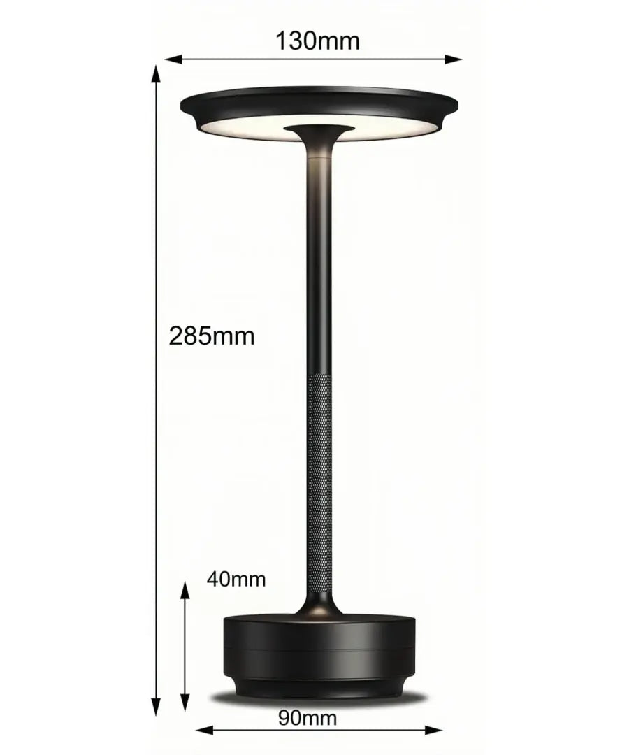 Sort LED bordlampe med touch-dæmpning og justerbar farvetemperatur (CCT) - 5W, 500lm, RA80, IP20